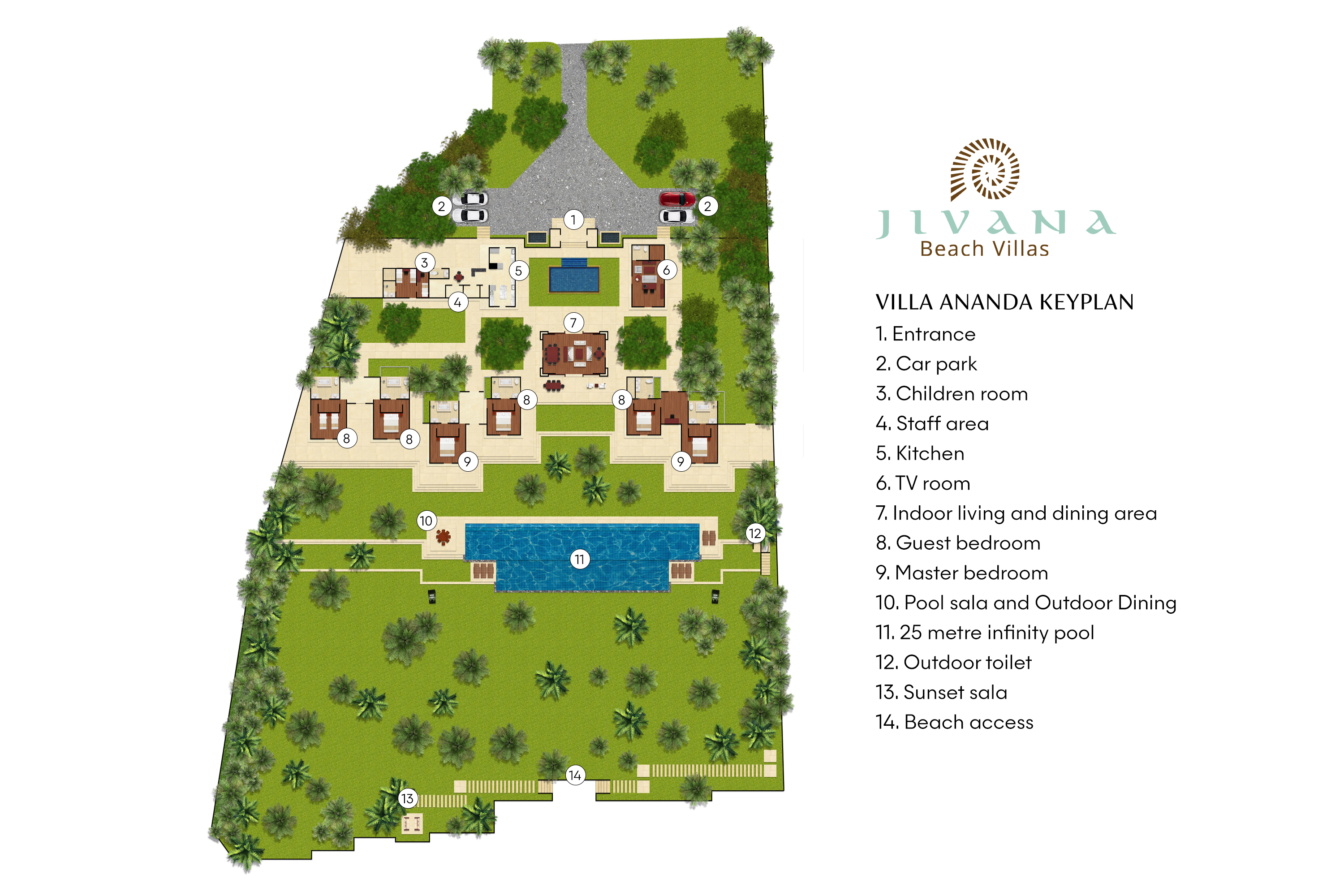 Jivana Beach Villas - Villa Ananda Floorplan